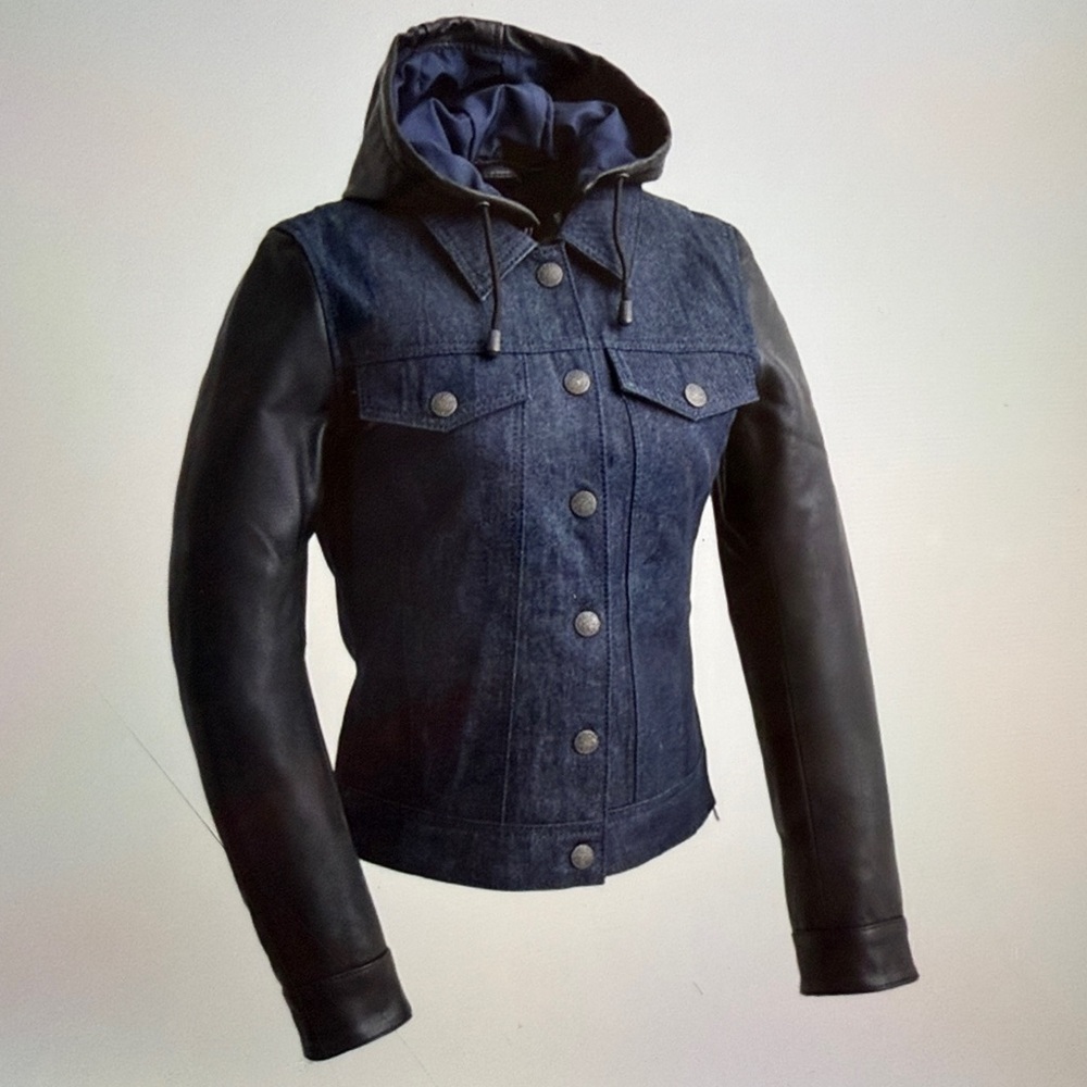 First Manufacturing Leather and Denim Jacket